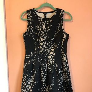 Ann Taylor Petite Black Dress with white flowers